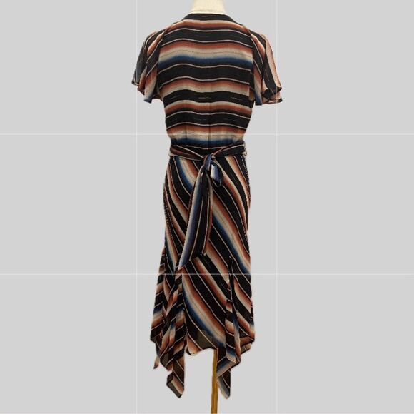 Lauren Ralph Lauren NWOT Multicolor Flutter Sleeves Handkerchief Hem Dress 2P - Picture 3 of 8